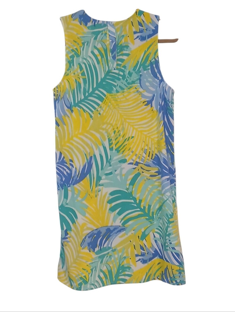 Mud Pie -NWOT Tropical Print Sleeveless Dress Patch Pockets, Neck Snap In Back - Picture 3 of 10